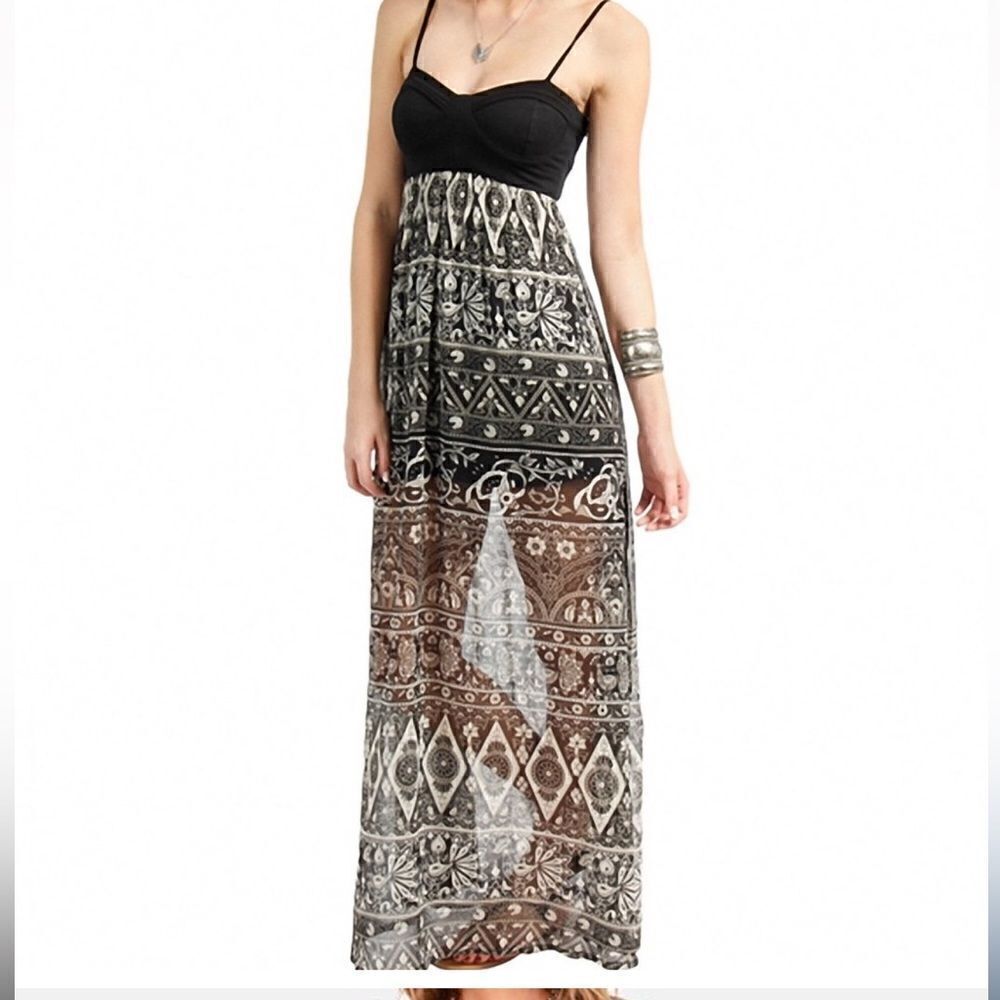 Billabong Sweet Lyrics Maxi Dress with Bustier-like Top Women’s Small